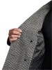 Wool Blend Plaid Double Breasted Topcoat - Black/white sold by Paul Fredrick