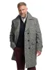 Wool Blend Plaid Double Breasted Topcoat - Black/white sold by Paul Fredrick