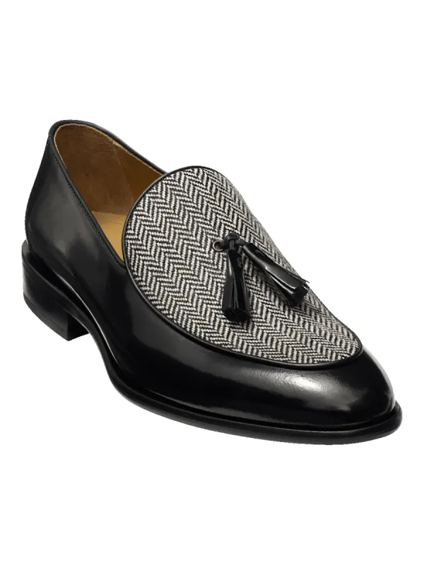 Sylvester Tassel Loafer - Black sold by Paul Fredrick
