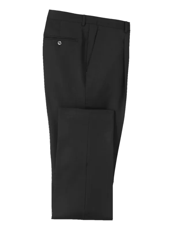 Wool Single Pleat Pants - Black sold by Paul Fredrick