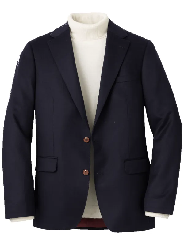 Cashmere Single Breasted Notch Lapel Sport Coat - Navy sold by Paul Fredrick