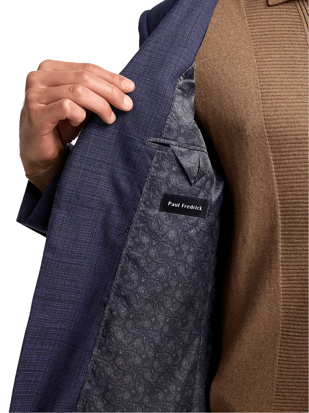 Wool Single Breasted Notch Lapel Sport Coat - Purple sold by Paul Fredrick product image thumbnail 5