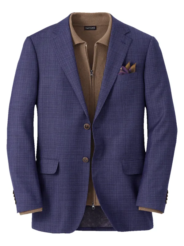 Wool Single Breasted Notch Lapel Sport Coat - Purple sold by Paul Fredrick