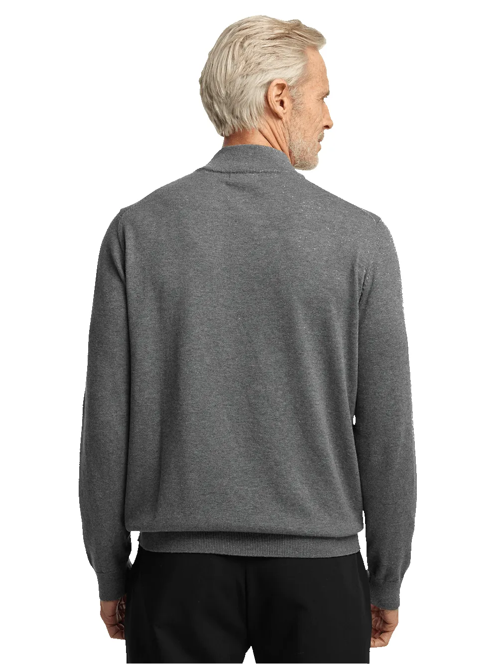 Supima Cotton Four Button Mock Neck Sweater - Medium Grey sold by Paul Fredrick product image thumbnail 5
