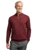 Supima Cotton Four Button Mock Neck Sweater - Burgundy sold by Paul Fredrick