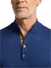 Supima Cotton Four Button Mock Neck Sweater - Dark Blue sold by Paul Fredrick