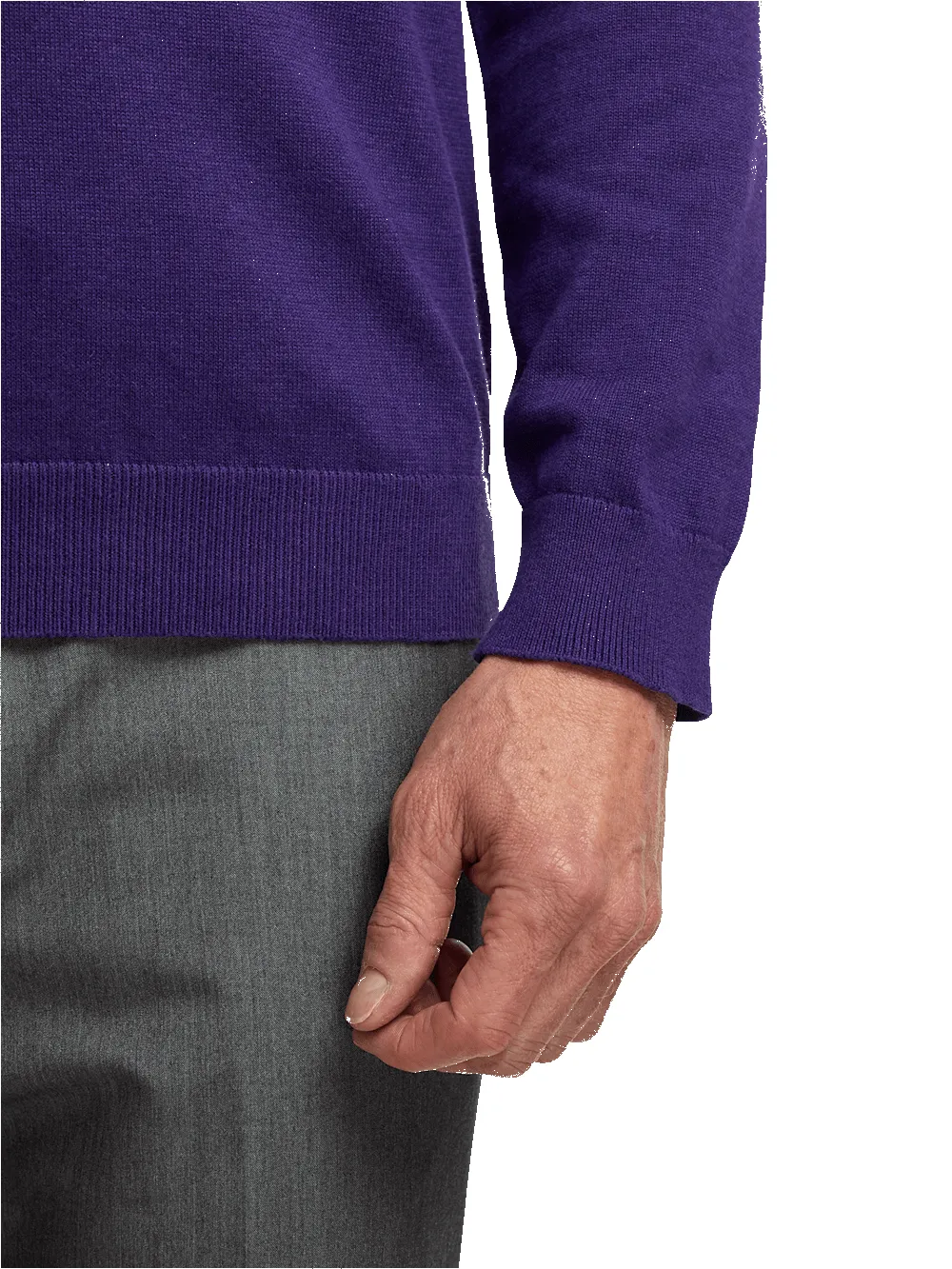 Supima Cotton Four Button Mock Neck Sweater - Plum sold by Paul Fredrick product image thumbnail 4