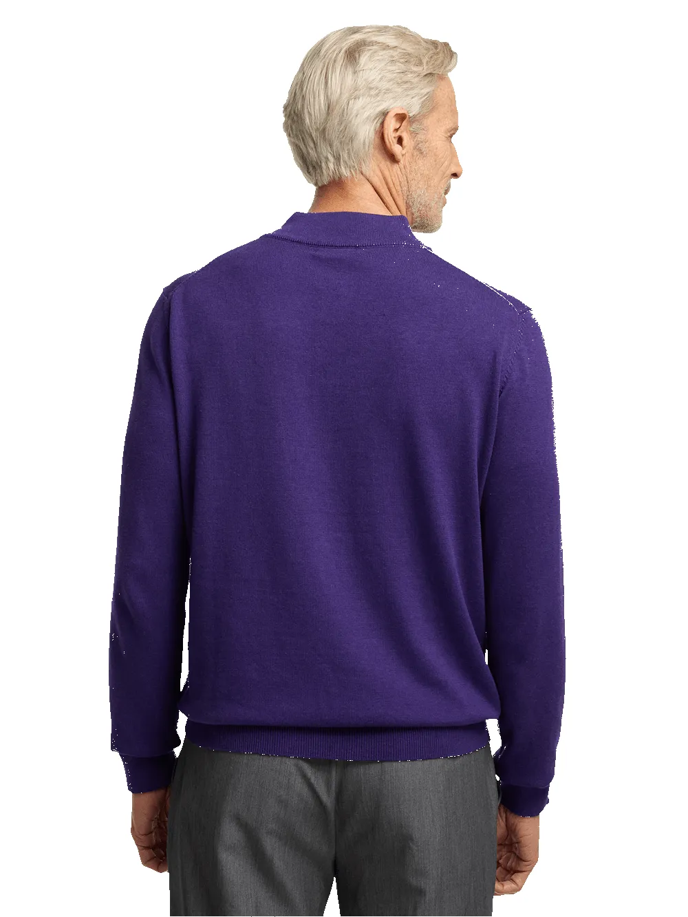 Supima Cotton Four Button Mock Neck Sweater - Plum sold by Paul Fredrick product image thumbnail 5