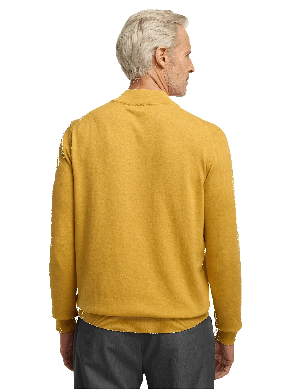 Supima Cotton Four Button Mock Neck Sweater - Mustard sold by Paul Fredrick product image thumbnail 5