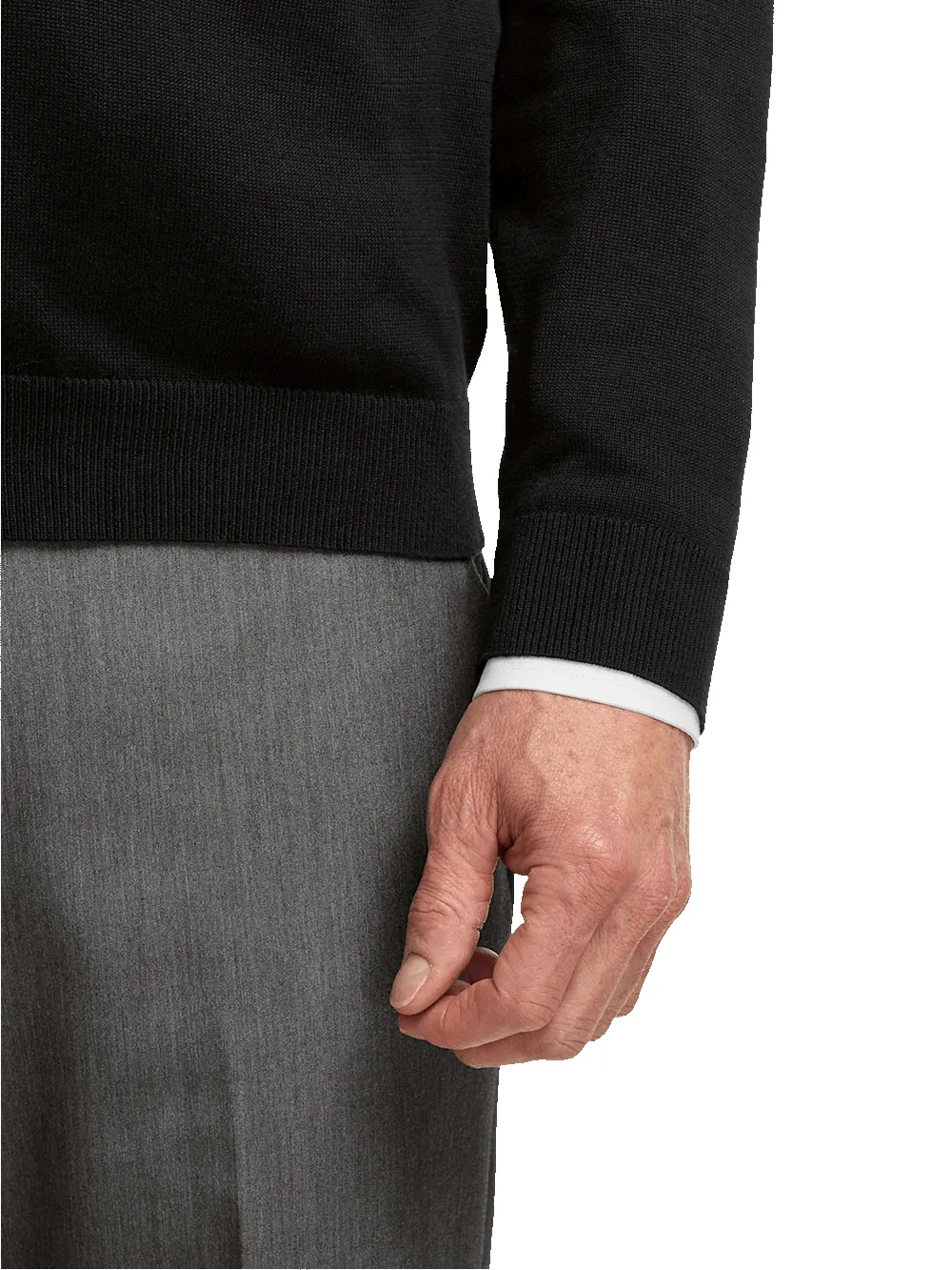 Supima Cotton Button Front Cardigan - Black sold by Paul Fredrick product image thumbnail 4