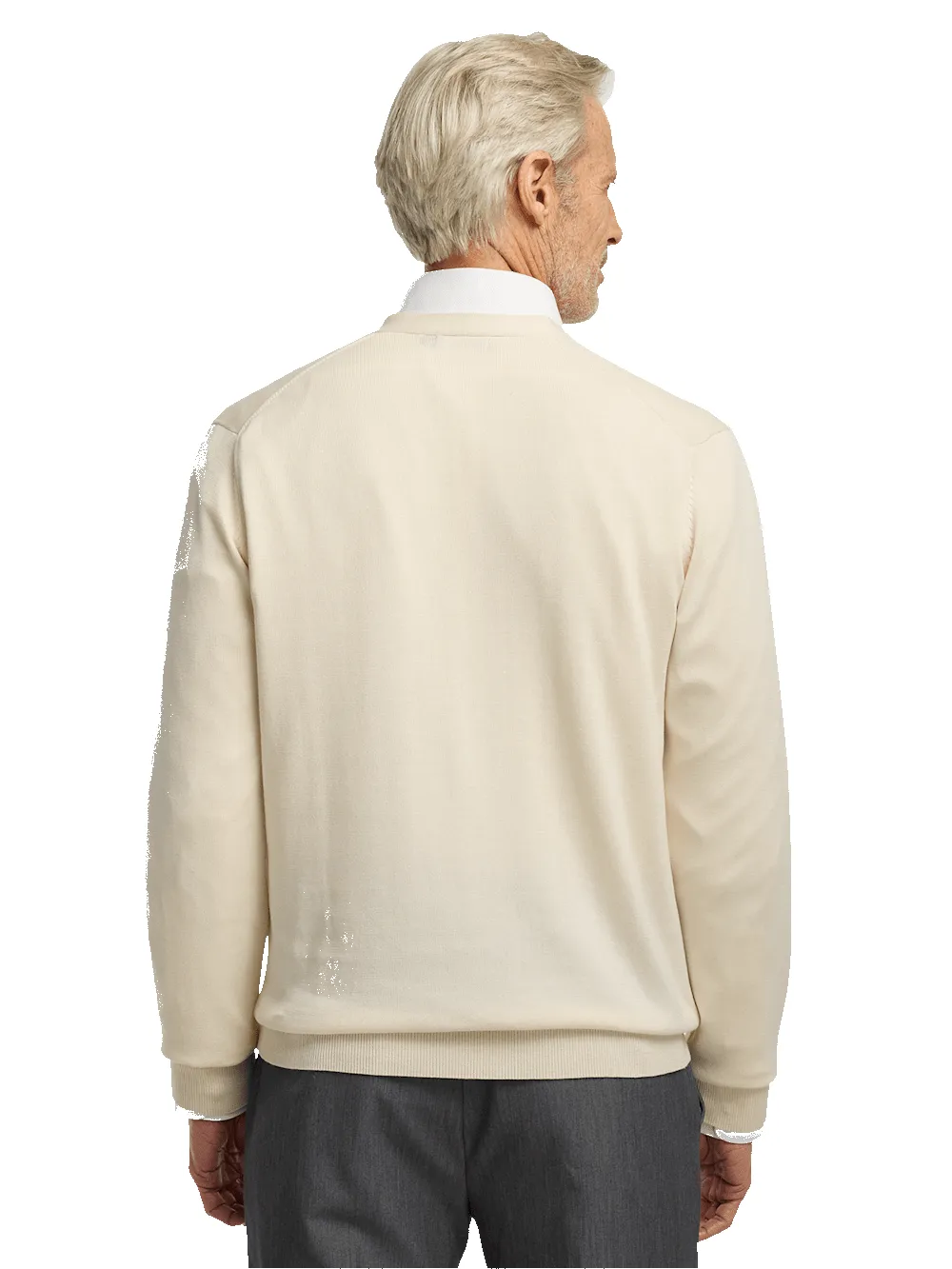 Supima Cotton Button Front Cardigan - Ivory sold by Paul Fredrick product image thumbnail 5