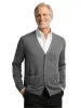 Supima Cotton Button Front Cardigan - Medium Grey sold by Paul Fredrick