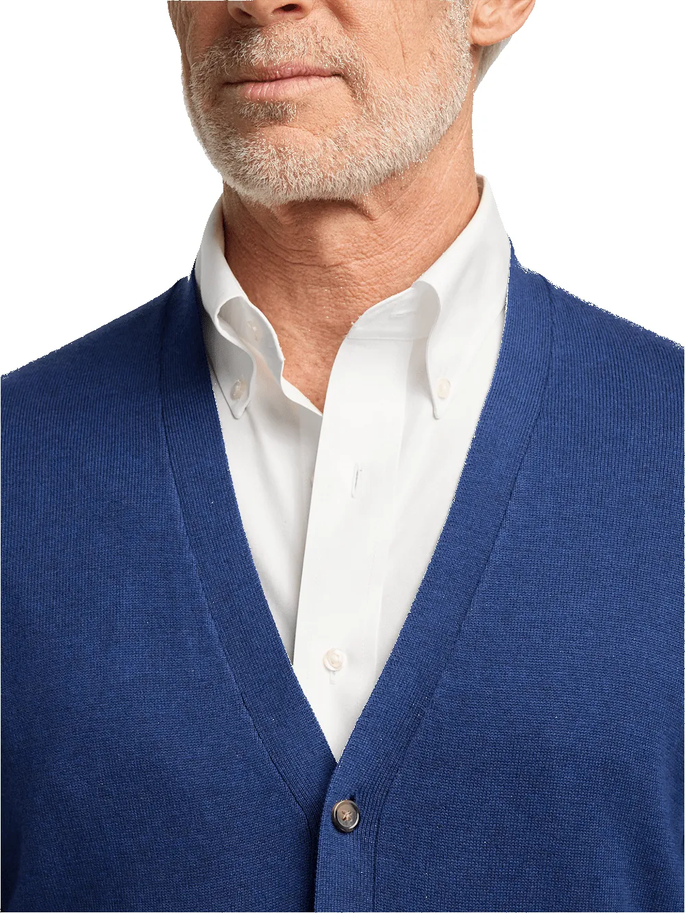 Supima Cotton Button Front Cardigan - Dark Blue sold by Paul Fredrick product image thumbnail 3