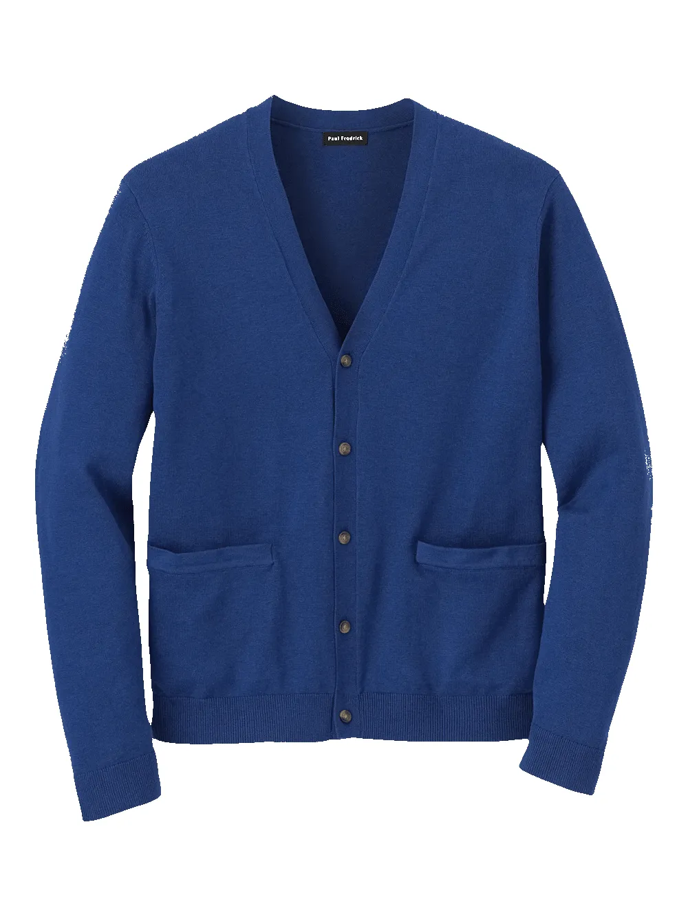 Supima Cotton Button Front Cardigan - Dark Blue sold by Paul Fredrick