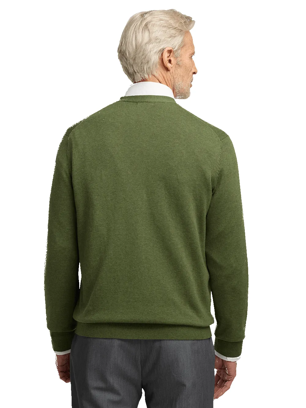 Supima Cotton Button Front Cardigan - Olive sold by Paul Fredrick product image thumbnail 5