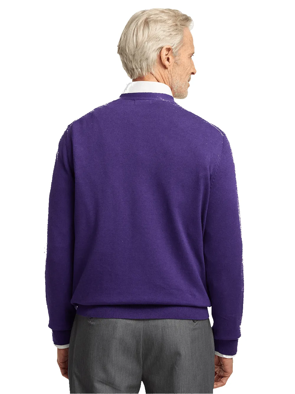 Supima Cotton Button Front Cardigan - Plum sold by Paul Fredrick product image thumbnail 5