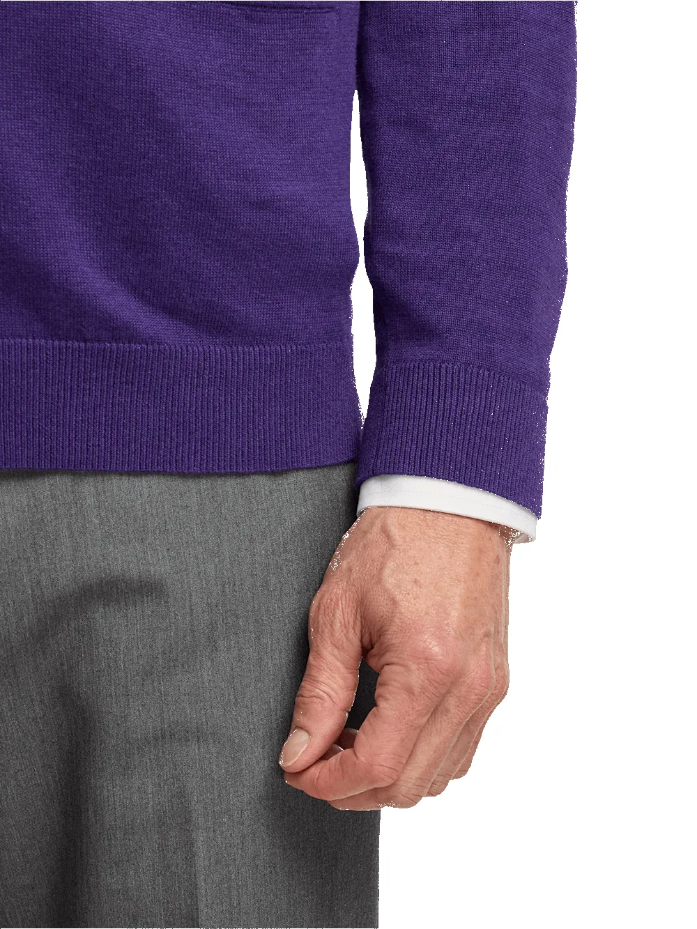 Supima Cotton Button Front Cardigan - Plum sold by Paul Fredrick product image thumbnail 4