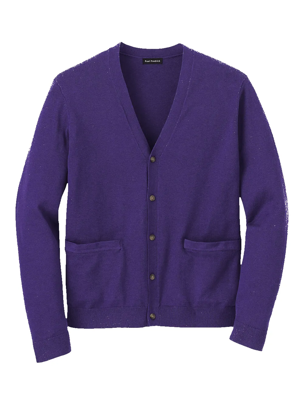 Supima Cotton Button Front Cardigan - Plum sold by Paul Fredrick
