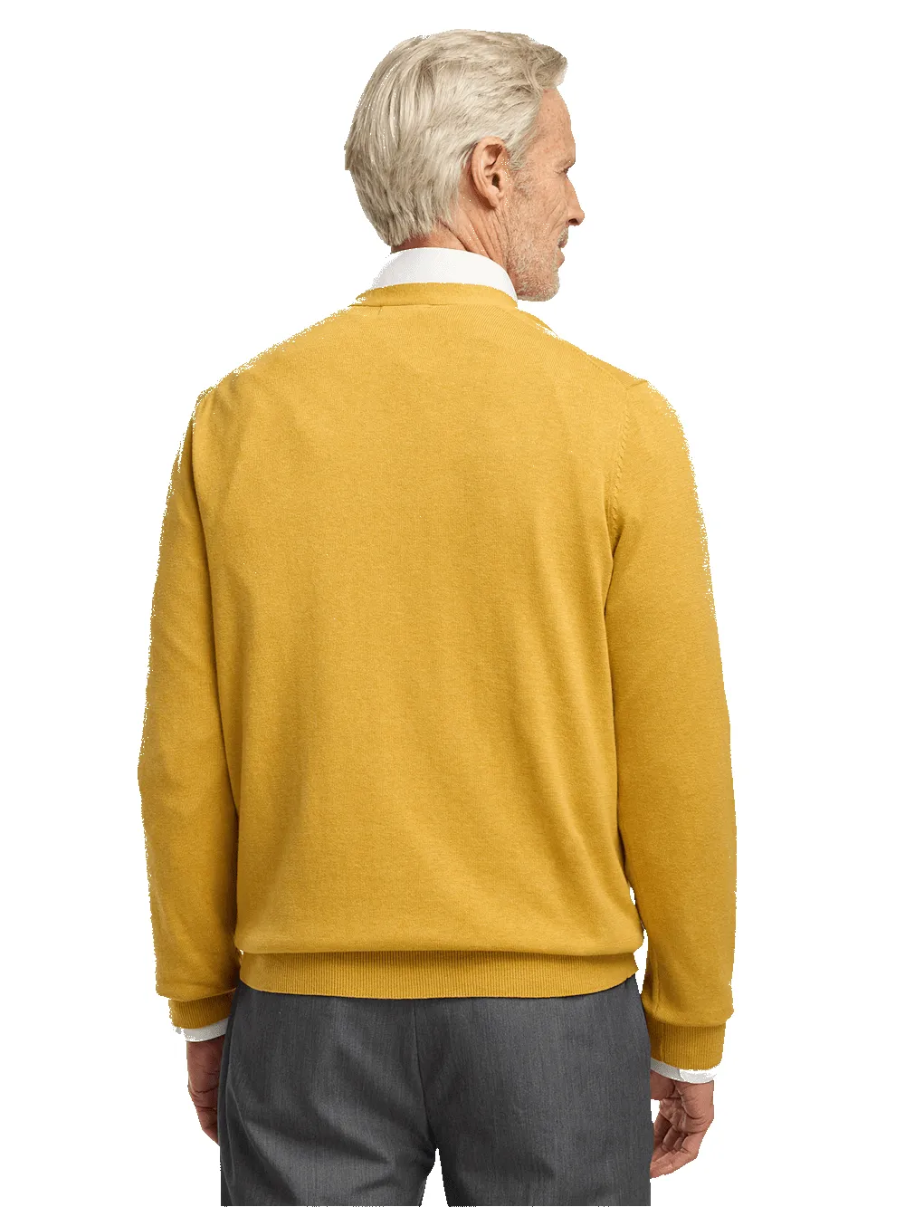 Supima Cotton Button Front Cardigan - Mustard sold by Paul Fredrick product image thumbnail 5
