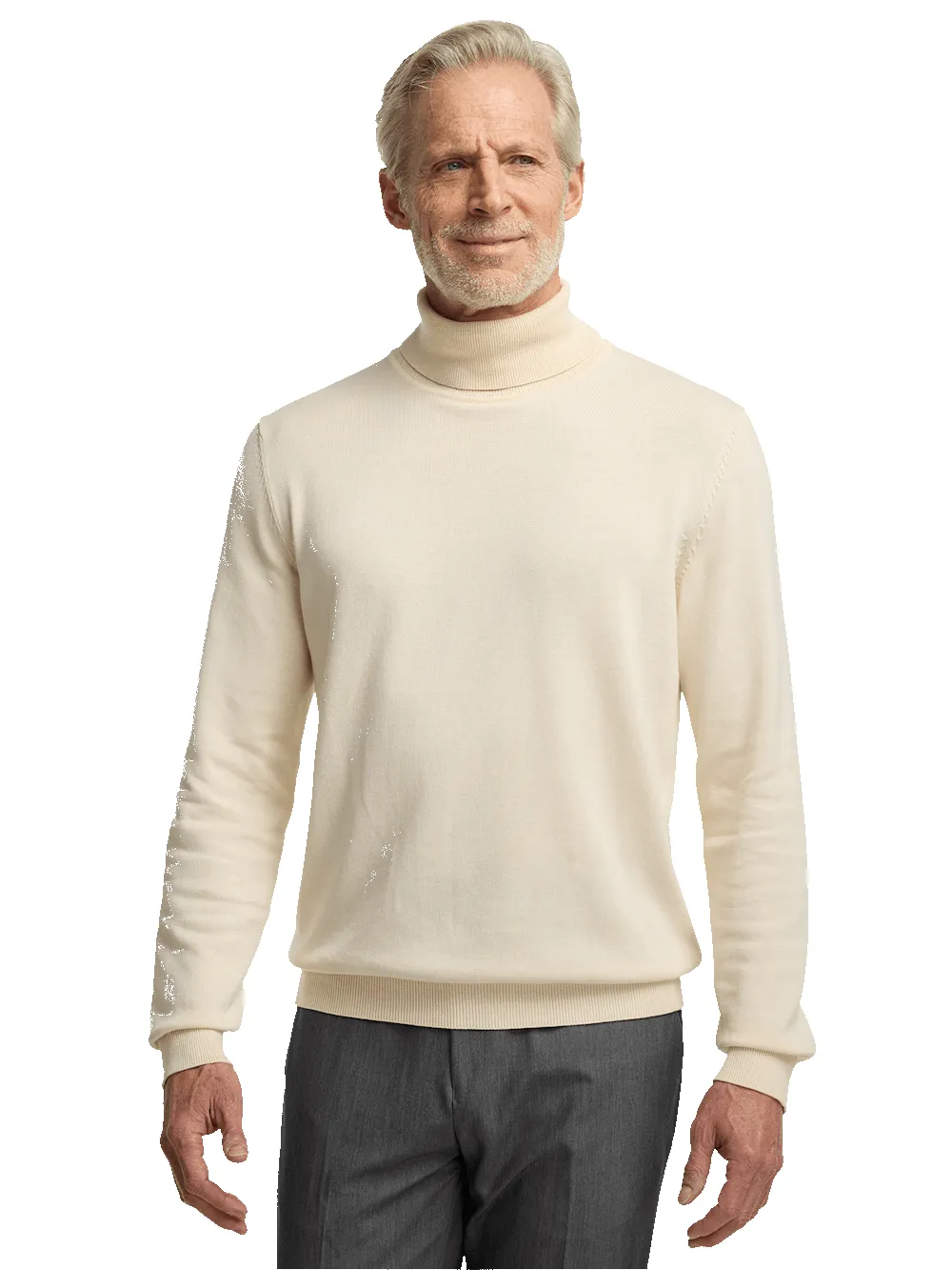 Supima Cotton Turtleneck - Ivory sold by Paul Fredrick product image thumbnail 2