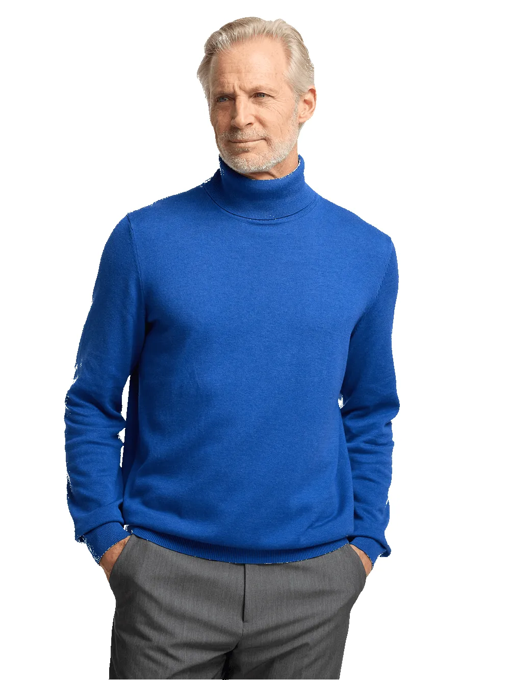 Supima Cotton Turtleneck - Blue sold by Paul Fredrick product image thumbnail 2