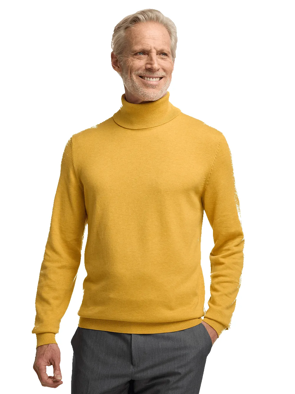Supima Cotton Turtleneck - Mustard sold by Paul Fredrick product image thumbnail 2
