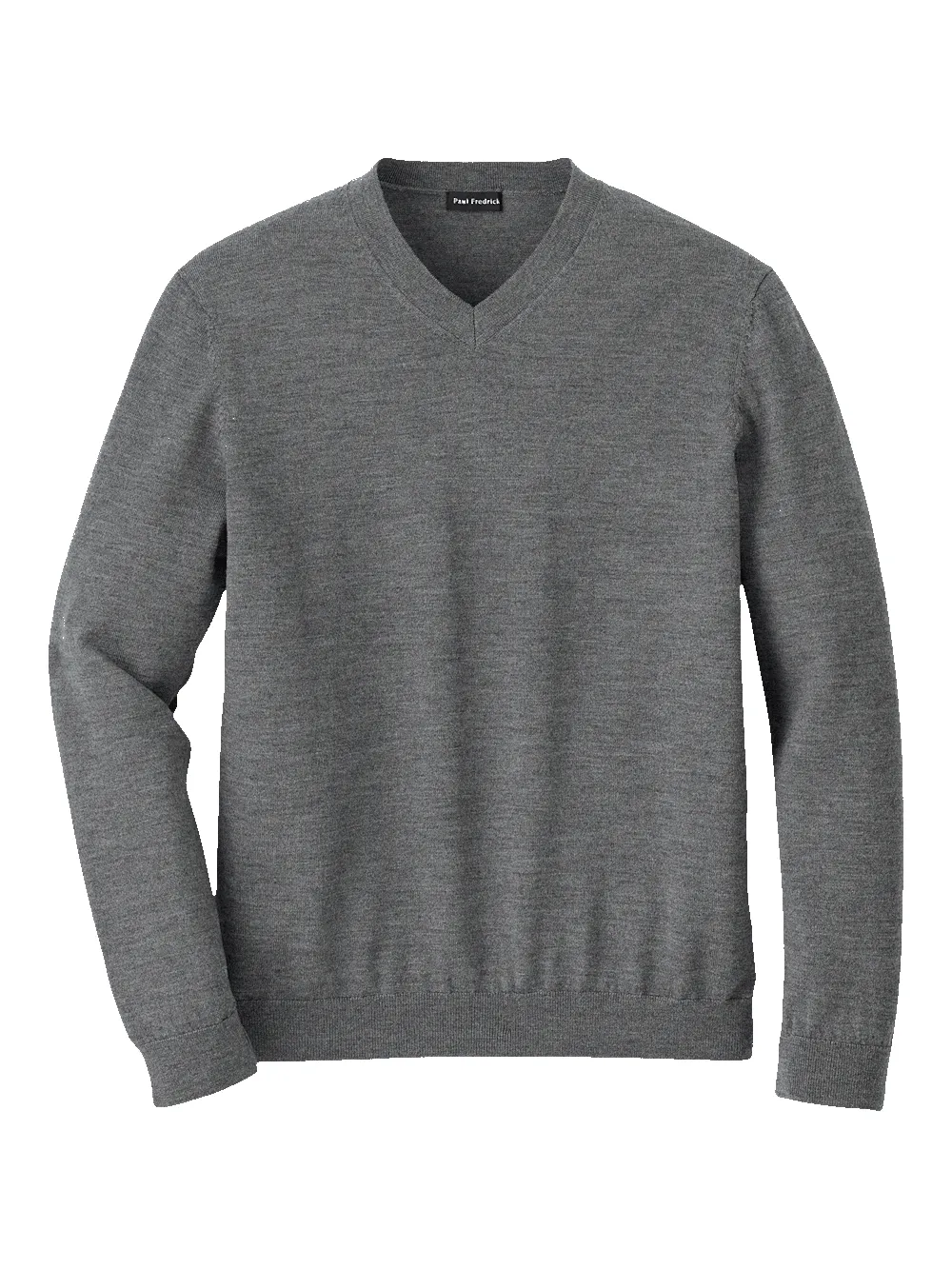 Merino Wool V-neck Sweater - Grey sold by Paul Fredrick