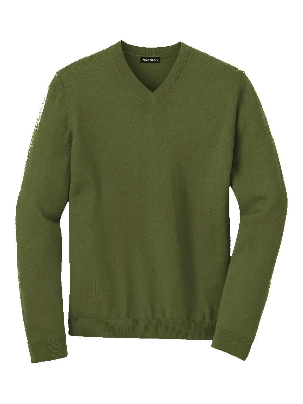 Merino Wool V-neck Sweater - Green sold by Paul Fredrick