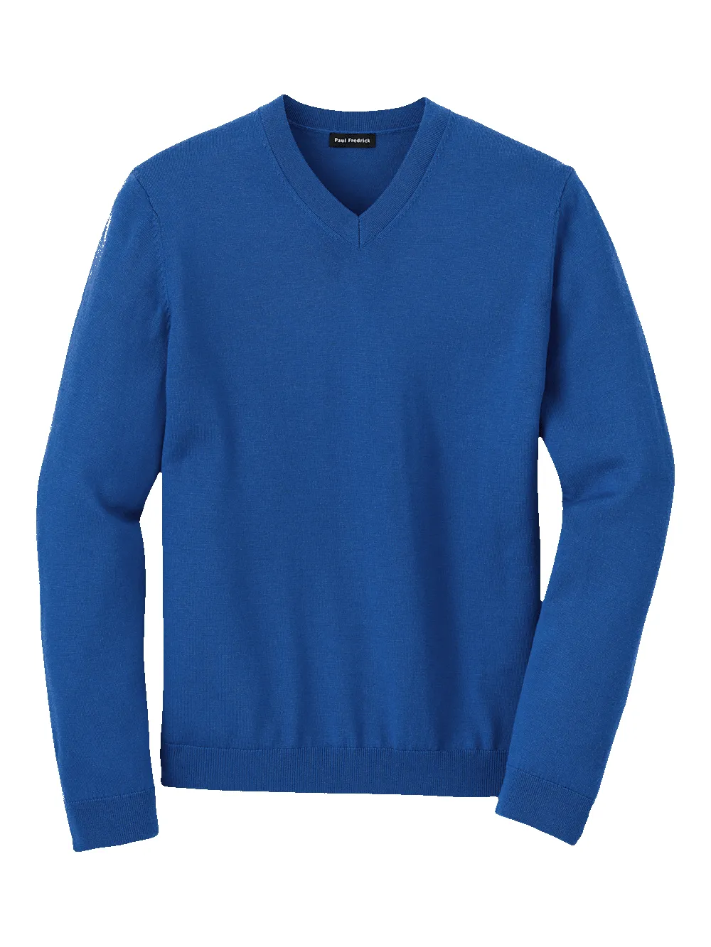 Merino Wool V-neck Sweater - Blue sold by Paul Fredrick
