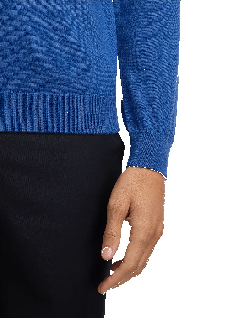 Merino Wool V-neck Sweater - Blue sold by Paul Fredrick product image thumbnail 4