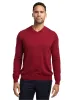 Merino Wool V-neck Sweater - Wine sold by Paul Fredrick