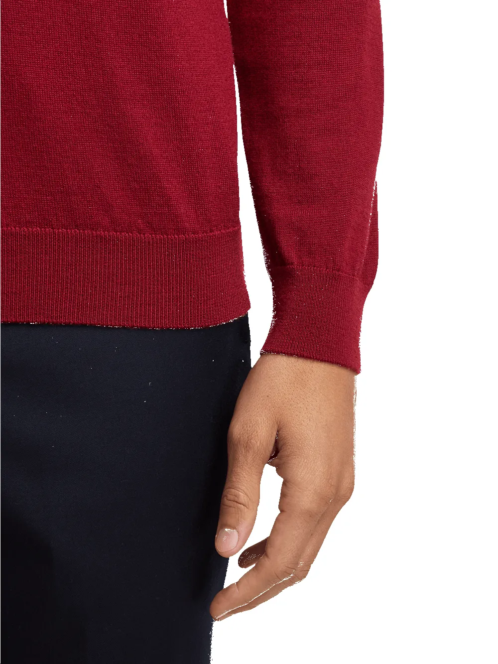 Merino Wool V-neck Sweater - Wine sold by Paul Fredrick product image thumbnail 4