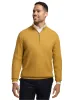 Silk Cotton Cashmere Quarter Zip Mock Neck Sweater - Gold sold by Paul Fredrick