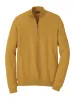 Silk Cotton Cashmere Quarter Zip Mock Neck Sweater - Gold sold by Paul Fredrick