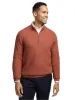 Silk Cotton Cashmere Quarter Zip Mock Neck Sweater - Terracotta sold by Paul Fredrick