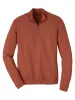 Silk Cotton Cashmere Quarter Zip Mock Neck Sweater - Terracotta sold by Paul Fredrick