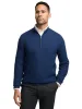Silk Cotton Cashmere Quarter Zip Mock Neck Sweater - Navy sold by Paul Fredrick