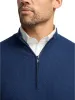 Silk Cotton Cashmere Quarter Zip Mock Neck Sweater - Navy sold by Paul Fredrick