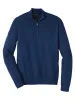 Silk Cotton Cashmere Quarter Zip Mock Neck Sweater - Navy sold by Paul Fredrick