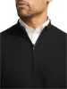 Silk Cotton Cashmere Quarter Zip Mock Neck Sweater - Black sold by Paul Fredrick