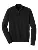 Silk Cotton Cashmere Quarter Zip Mock Neck Sweater - Black sold by Paul Fredrick