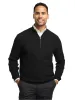 Silk Cotton Cashmere Quarter Zip Mock Neck Sweater - Black sold by Paul Fredrick