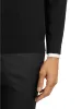 Silk Cotton Cashmere Quarter Zip Mock Neck Sweater - Black sold by Paul Fredrick