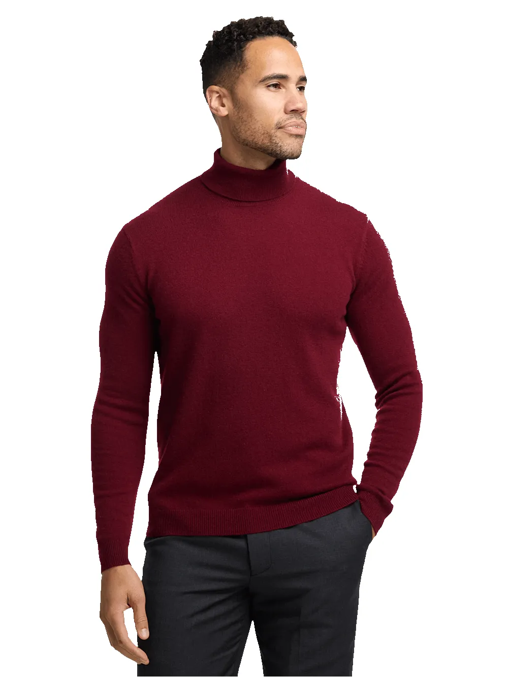 Cashmere Turtleneck Sweater - Burgundy sold by Paul Fredrick product image thumbnail 2