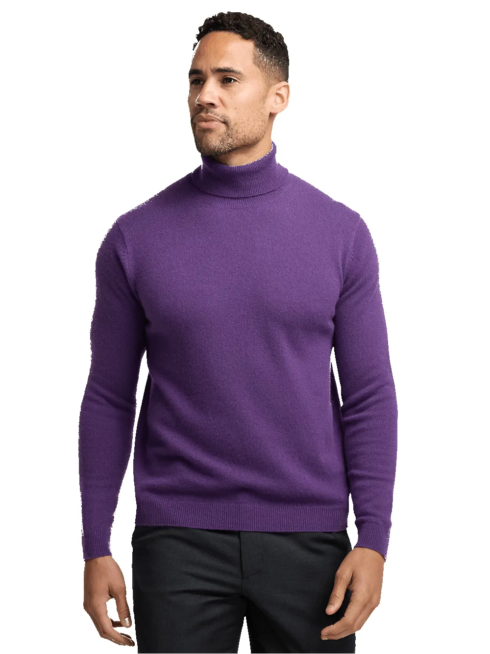 Cashmere Turtleneck Sweater - Purple sold by Paul Fredrick product image thumbnail 2