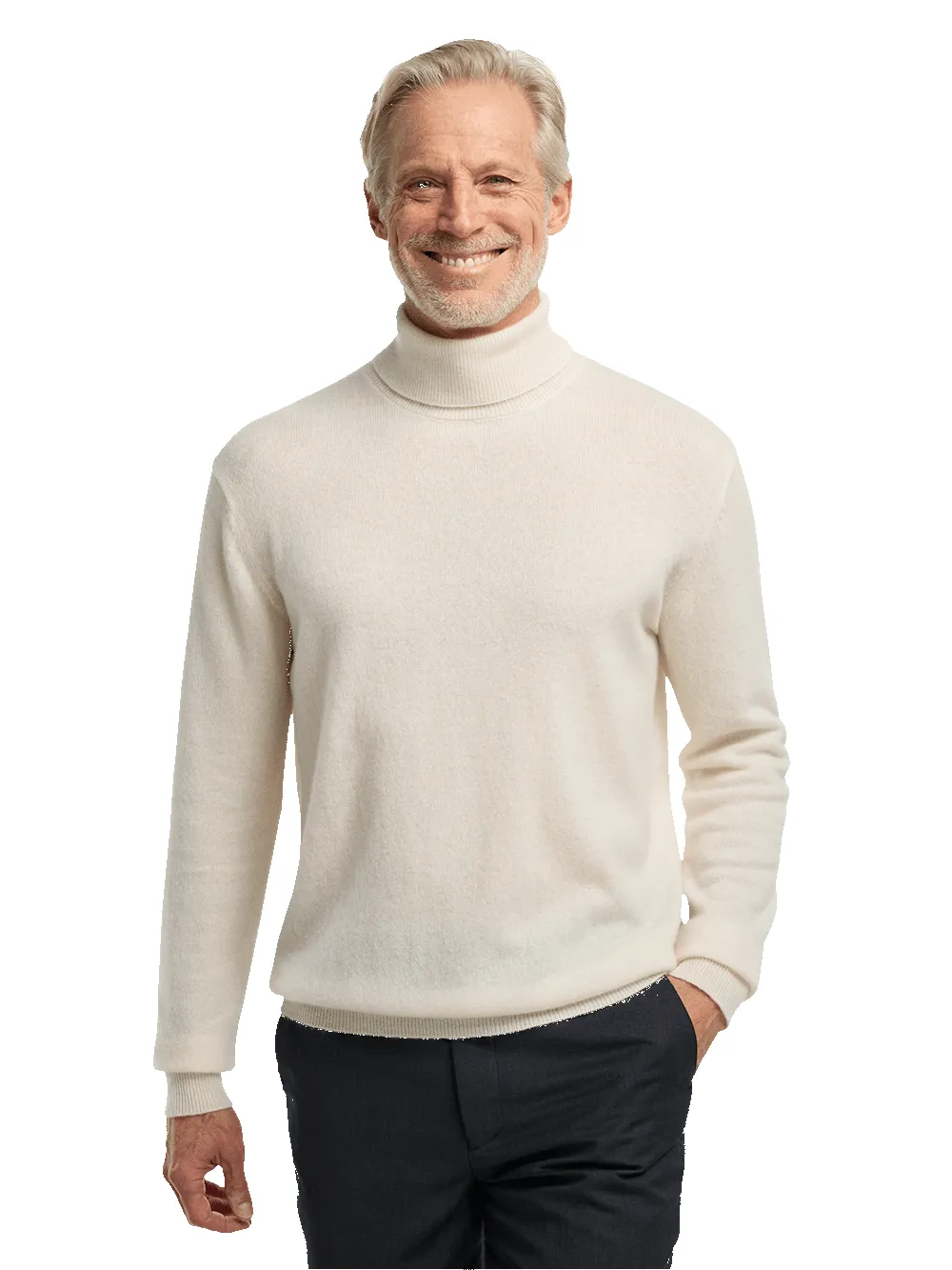 Cashmere Turtleneck Sweater - Ivory sold by Paul Fredrick product image thumbnail 2