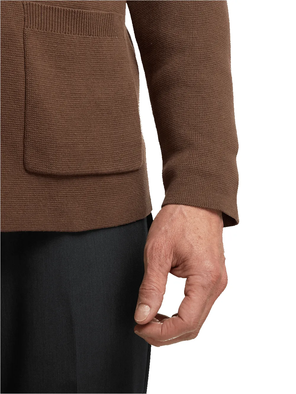 Cotton Notch Lapel Cardigan Sweater - Brown sold by Paul Fredrick product image thumbnail 4