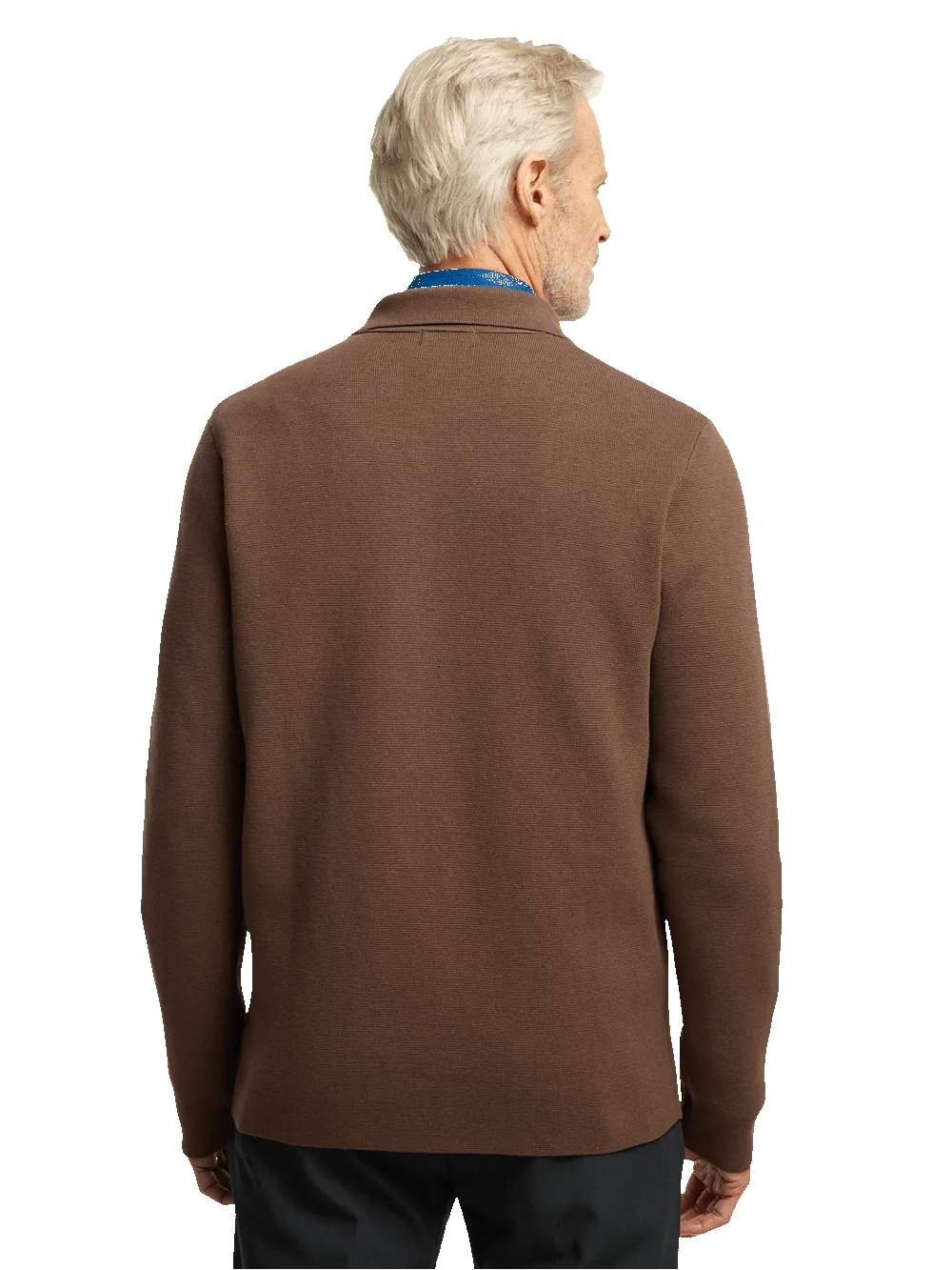 Cotton Notch Lapel Cardigan Sweater - Brown sold by Paul Fredrick product image thumbnail 5