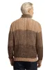 Cotton Cable Full Zip Mock Neck Sweater - Brown sold by Paul Fredrick