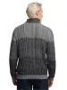 Cotton Cable Full Zip Mock Neck Sweater - Black/grey sold by Paul Fredrick